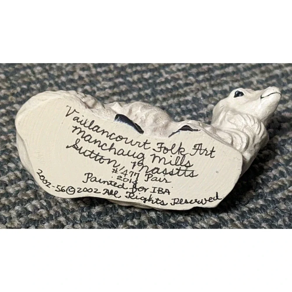 Vaillancourt Folk Art Chalkware Nativity Mini Sheep Lying Down 477  2014